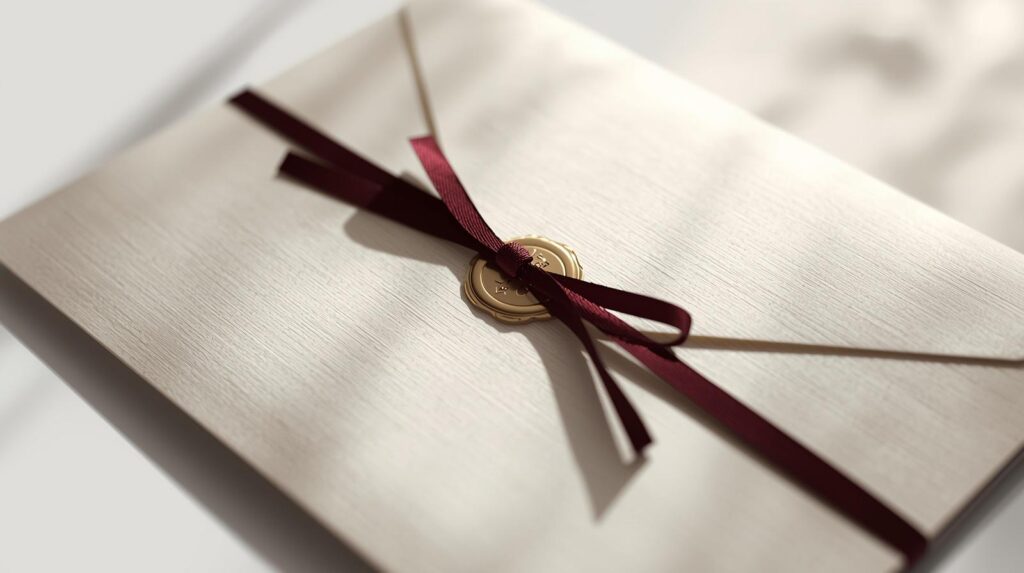 zeige ein geschenk gutschein umschlag